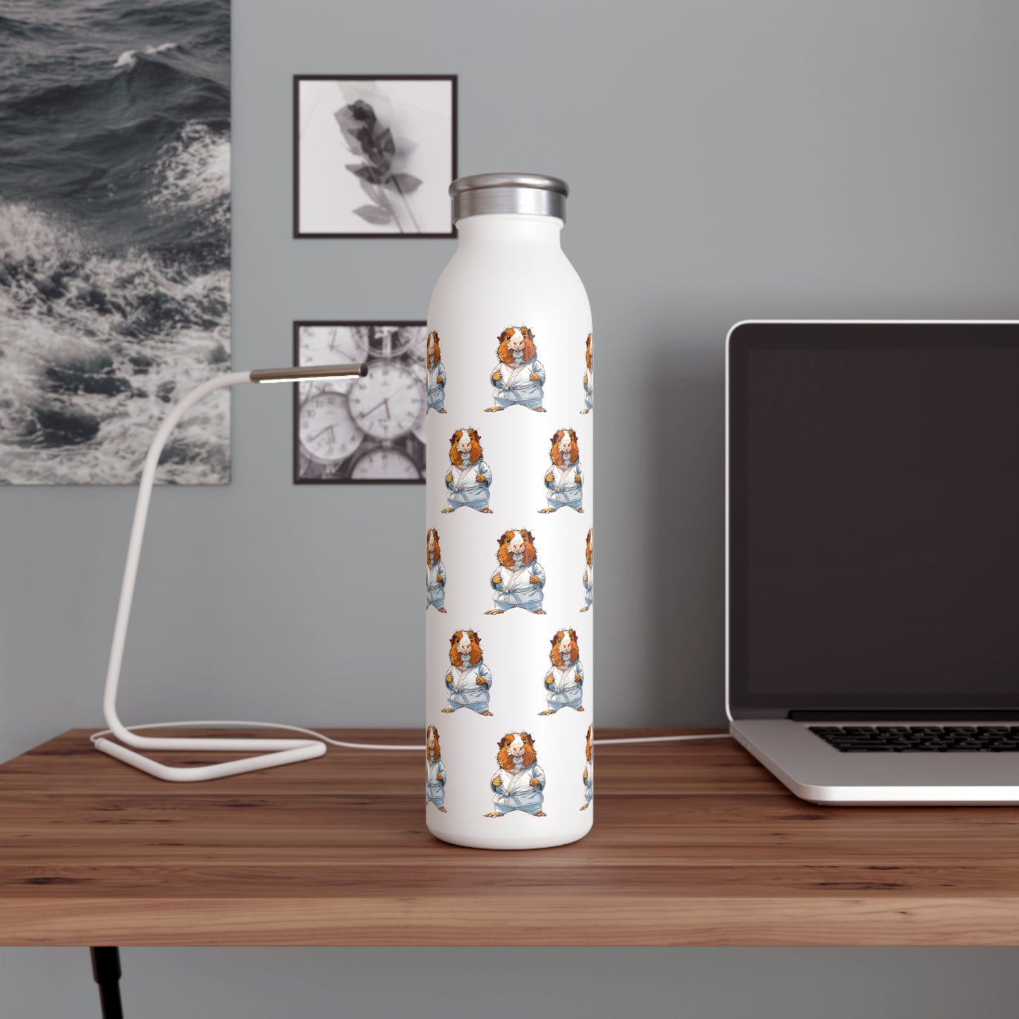 Water Bottle - Guinea Pig in Gi Pattern