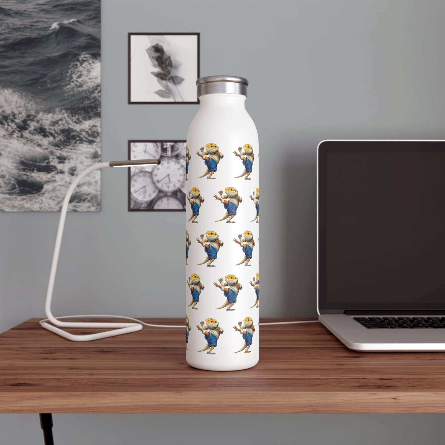 Water Bottle - Muay Thai Bearded Dragon Pattern