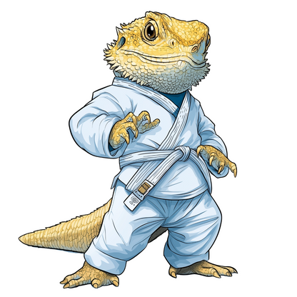 Water Bottle - Bearded Dragon in Gi Pattern